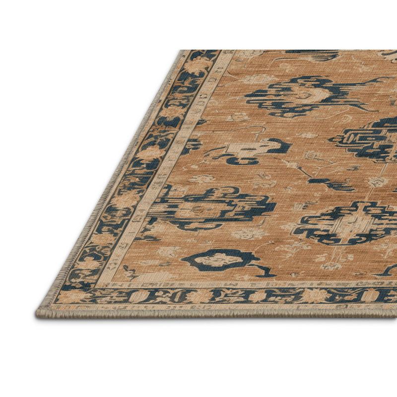 Machine Washable Art Deco Brown Area Rug, Rectangle 3' x 5'