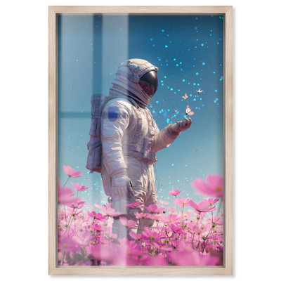Art mural astronaute, art étoilé, encadré 31 po x 46 po