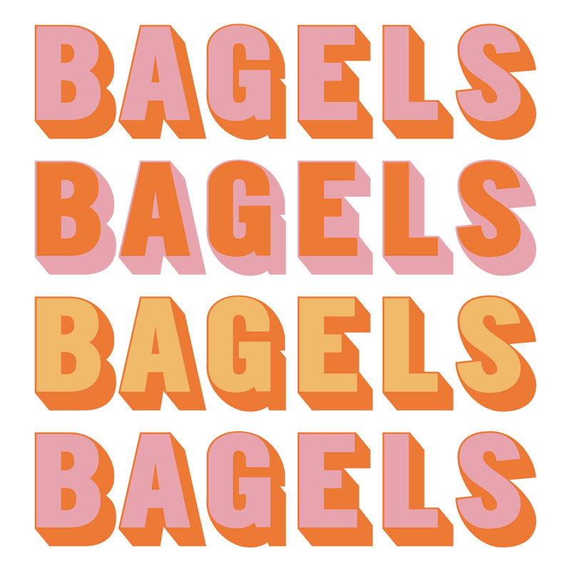 Yaffa G " Bagels ", 29" H x 31" W, Wrapped Canvas