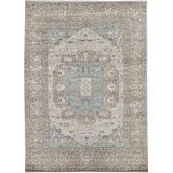 Hand-Knotted High-Quality Silver and Brown Area Rug