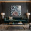 «Abstract Florals 71», art mural sur toile grise-1711673917