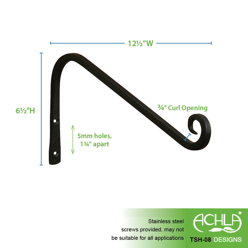 Support angulaire surélevé Achla, H 6,5 po x l 12,5 po x P 0,75 po