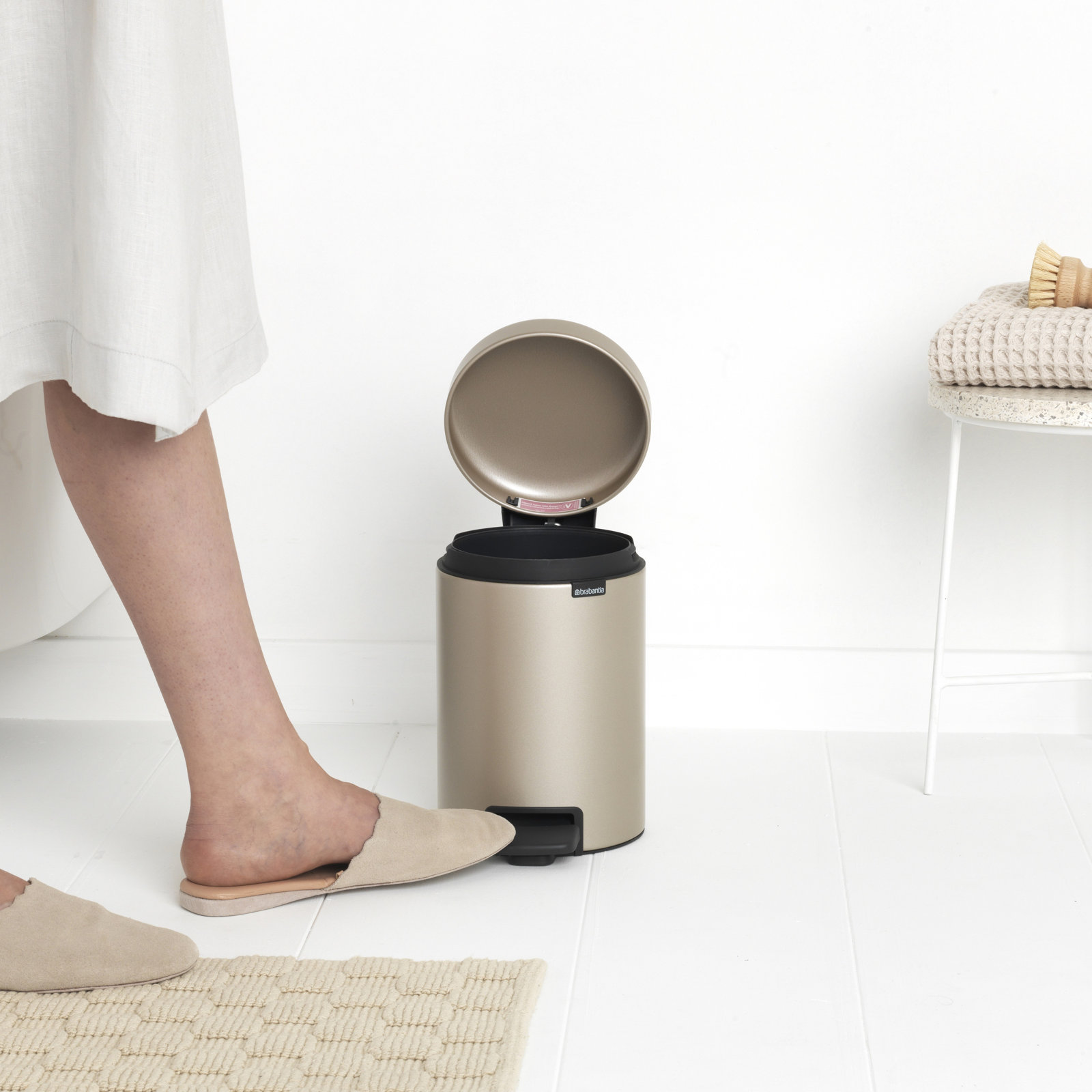 Brabantia Newicon 0.8gal Step-On Can, Metallic Gold