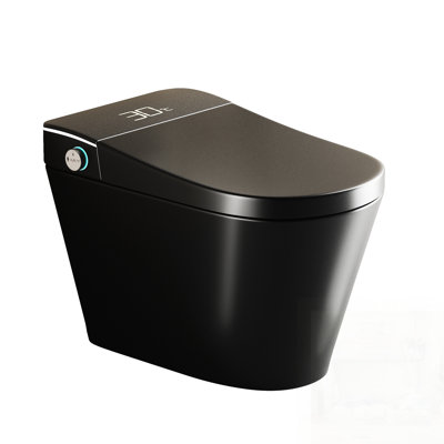 Toilette intelligente unique, une pièce avec bidet intégré, siège à ouverture / fermeture automatique, sécheuse, eau chaude et chasse d'eau à jet siphonique