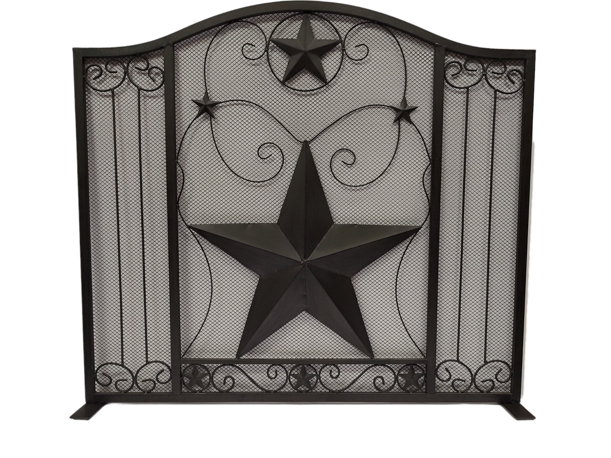 Winston Porter Cropsey Western Lone Star Scrollwork Heavy Brown Metal