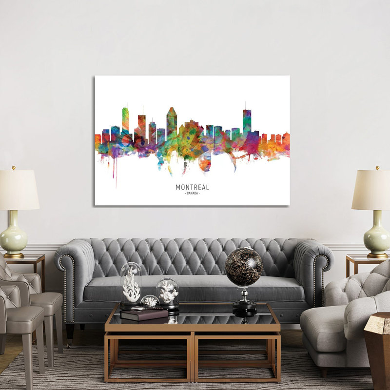 Montreal Canada Skyline by Michael Tompsett - 1 Piece Wrapped Canvas Wall Art, 152.5 cm H x 101.5 cm W