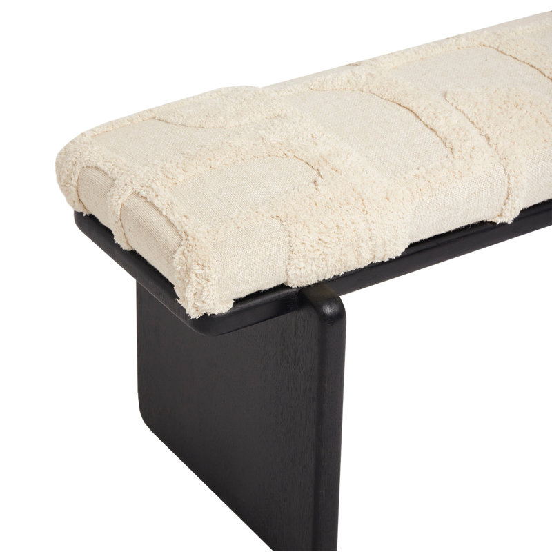 Collier Upholstered Bench, Matte Black