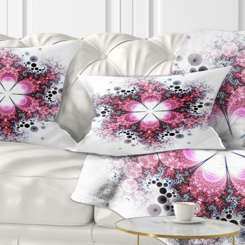 Motif de fleur violette fractale - coussin imprimé abstrait