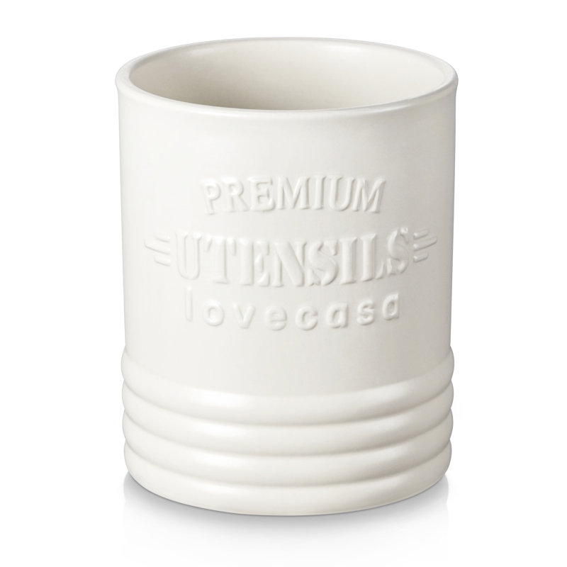 Ceramic / Porcelain Utensil Crock, White
