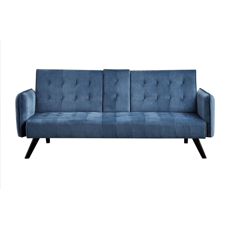 Cricklade 72'' Velvet Sleeper, Prussian Blue