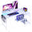 40IN L Shaped Desk with Shelf, LED Light & Power Outlet, Corner Computer Desk for Home Office-480333413-480333432