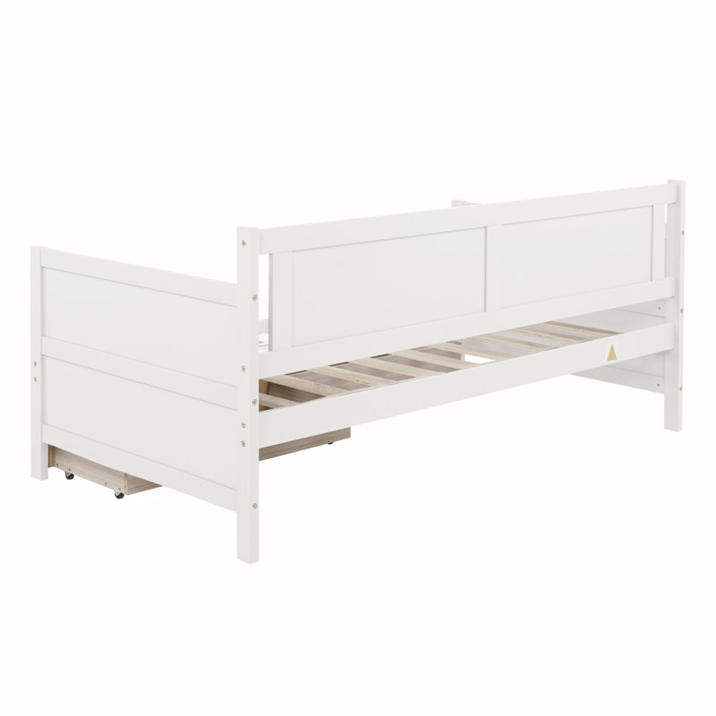 Twin Size Pine Wood Daybed With Two Storage Drawers ,White(OLD SKU:W50426285), White