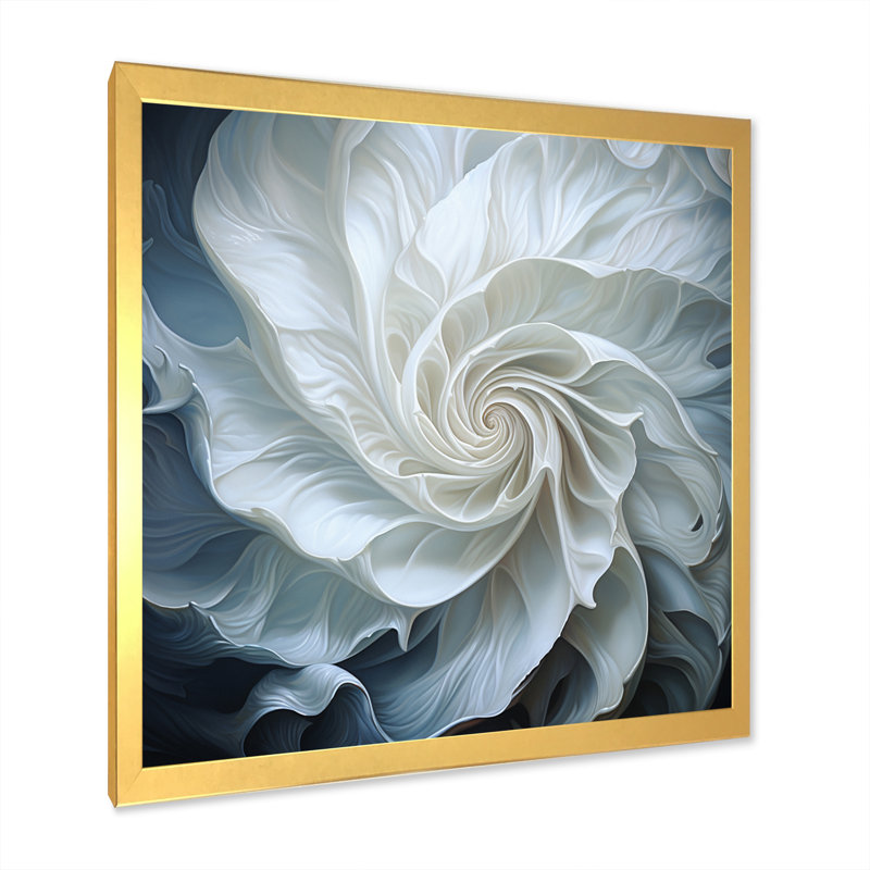 Seashell Monochromatic Whispers I - Animals Wall Art Living Room, H 36 po x l 36 po x P 1,5 po, Cadre doré à une seule photo