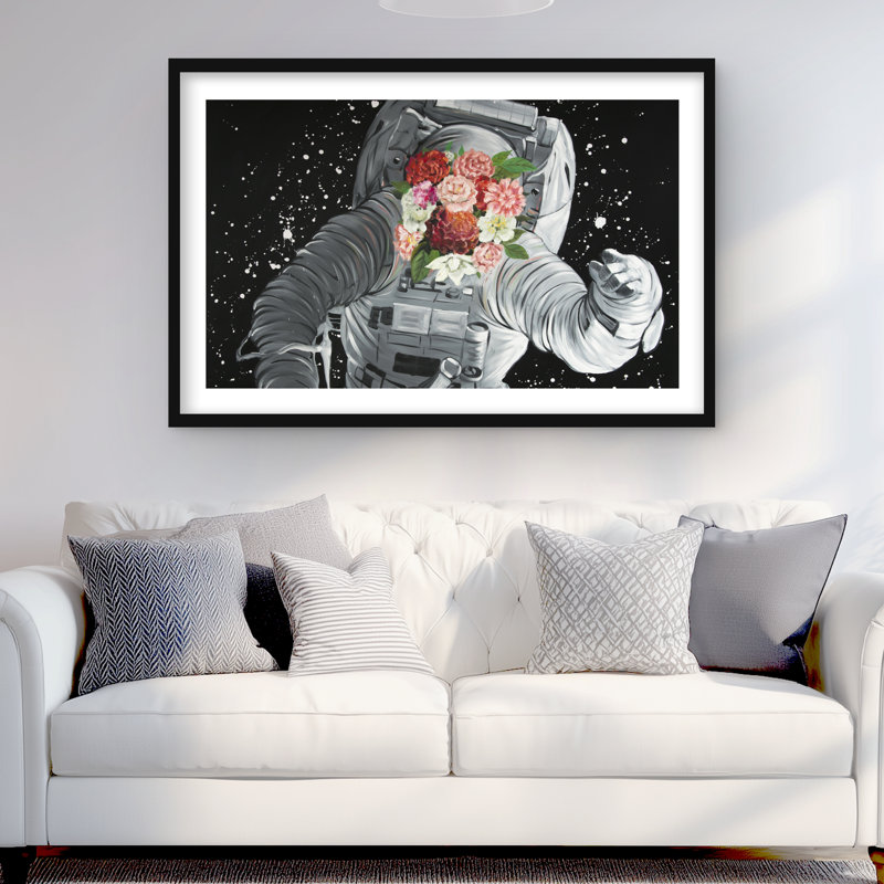 «Dreaming of Space - Earth & Galaxy», reproduction encadrée