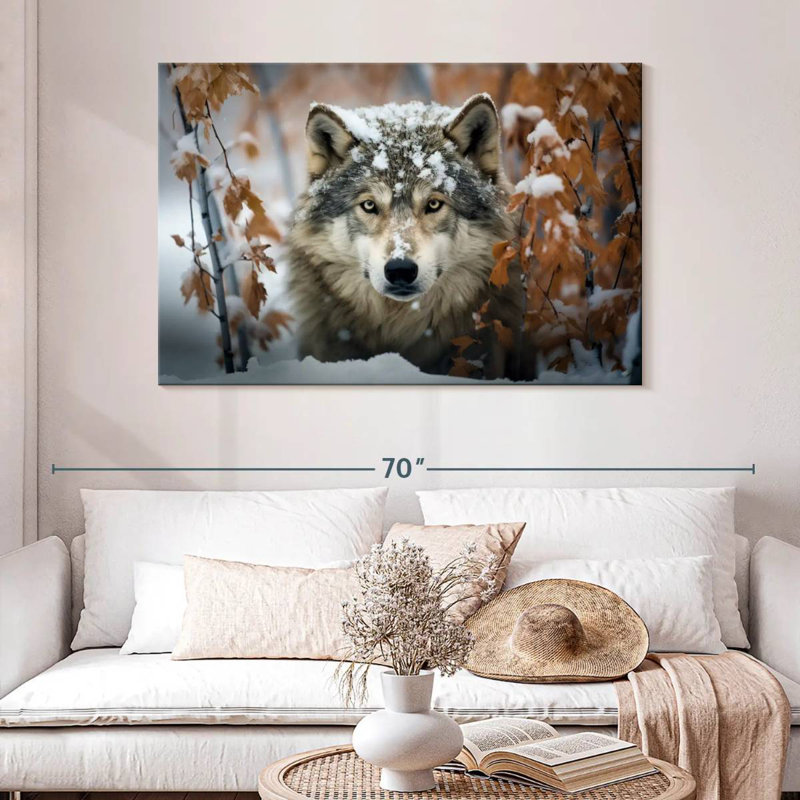 Brampt Gray Wolf In The Snow, 32" H x 48" W