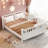 Full Size Wood Platform Bed With Safety Guardrails And Durable Construction For Kids And Adults-526300030-526300031