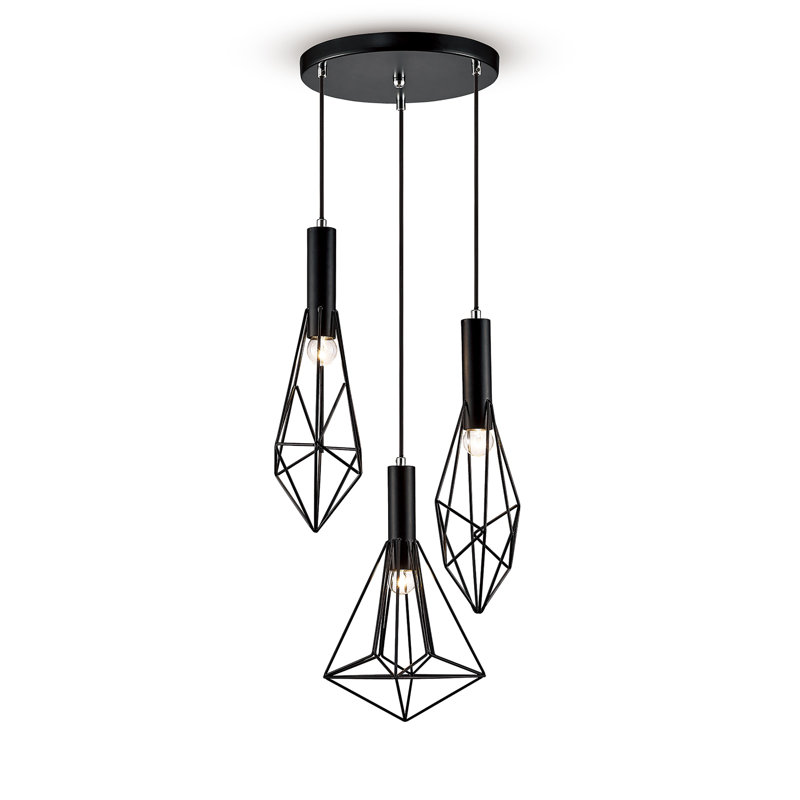 Odeya 3 - Light Black Cluster Pendant