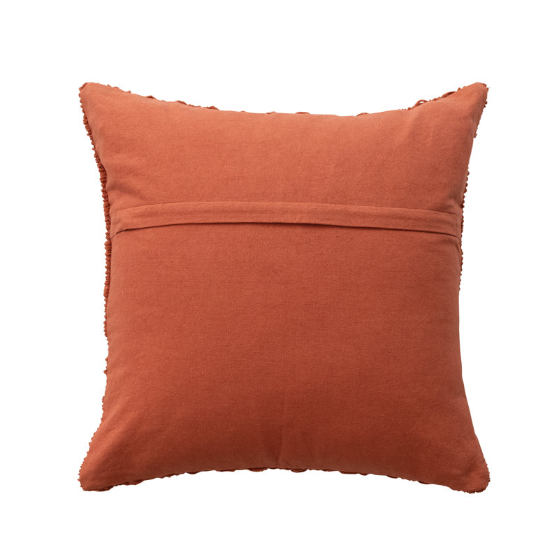 Rust Chenille Woven Square Pillow