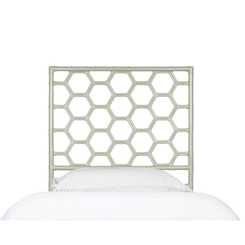 Tête de lit à structure ouverte en osier / rotin Honeycomb, Vert céleri, Simple