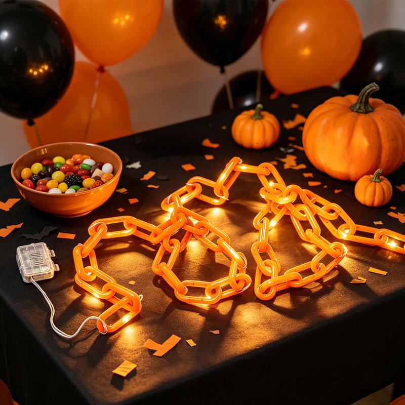 Guirlande lumineuse DEL Halloween LumiNous pour la décoration extérieure et intérieure. Lumières décoratives et colorées.
