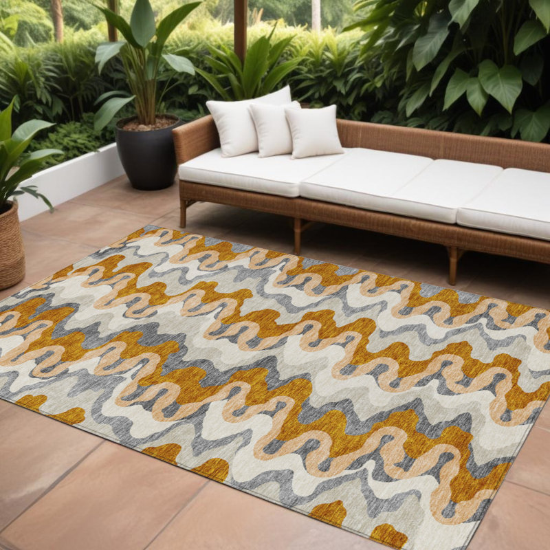 Tapis extérieur lavable en cuivre terre cuite 10 pi x 14 pi