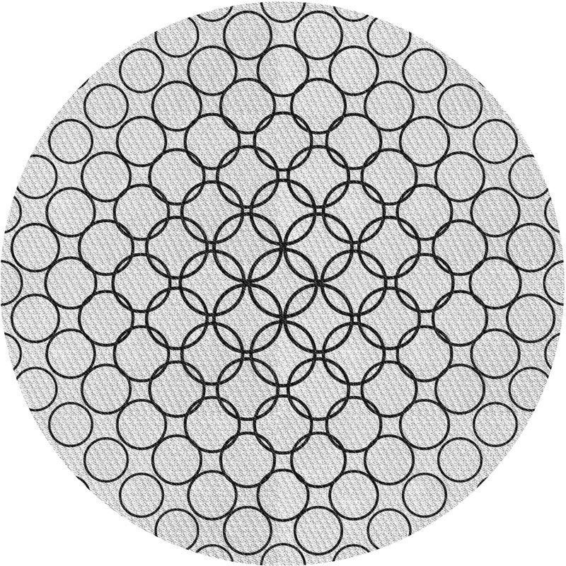 Tapis blanc cassé à motif, Rond 4 pi