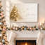 " Golden Ribbon Wrapped Tree with Flying Reindeer Christmas " Painting-731054805