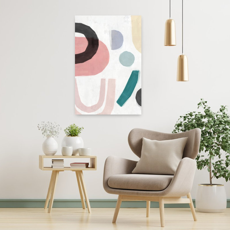 Sherbet II, art géométrique abstrait contemporain, H 36 po x l 24 po