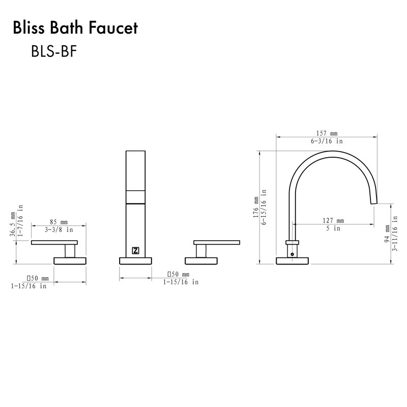 Studio Bliss Widespread Bathroom Faucet with Drain Assembly, Chrome