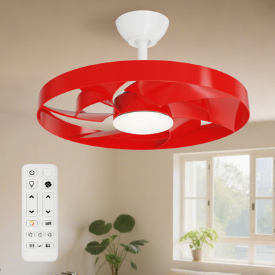 Ventilateur de plafond intérieur blanc 22 "avec pales Amita avec lumière DEL intégrée et télécommande