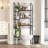 Over-the-Toilet Storage Rack, 7-Tier Metal Bathroom Organizer with Adjustable Shelf, Toilet Paper Holder and Side Hooks White-1579705310