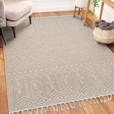 Natural /Traditional Indoor/Outdoor Area Rug