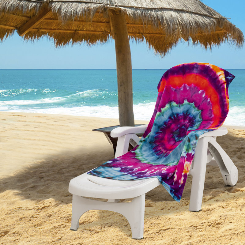 Psychedelic Tie Dye Beach Towel, 30 x 60 inches