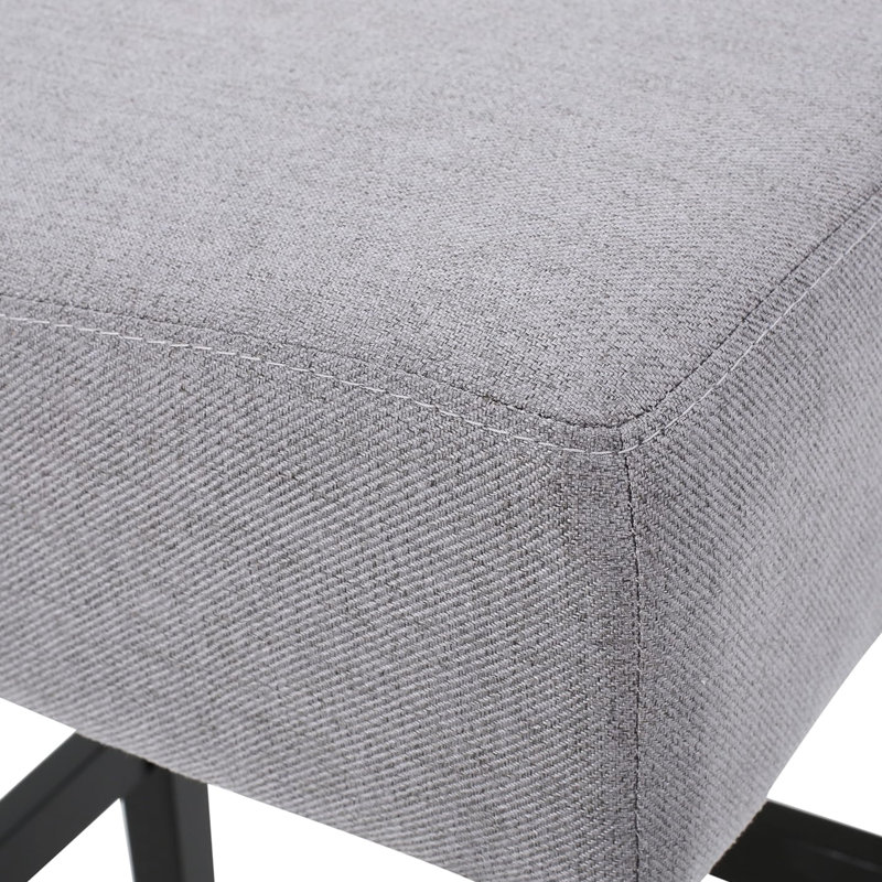 De 2 tabourets de comptoir sans dossier, gris. Élément de siège en tissu lisse, pieds en bois robuste. Ajoute du style à la maison. Moelleux de 15,83 po x l 18,71 po et de H 27,24 po
