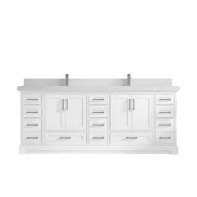 84'' Double Bathroom Vanity with Quartz Top