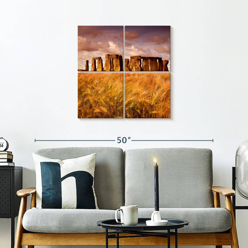 Keiri Wheat Field By The Stonehenge, 26" H x 26" W