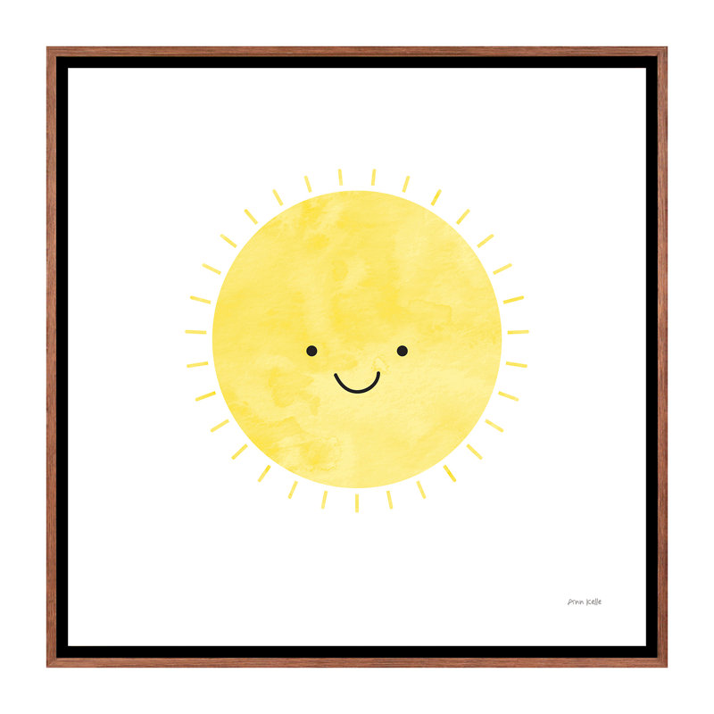 «Sunny Days» par Ann Kelle - impression d'art graphique, H 18 po x l 18 po x 1,5 po, Toile avec cadre en bois classique