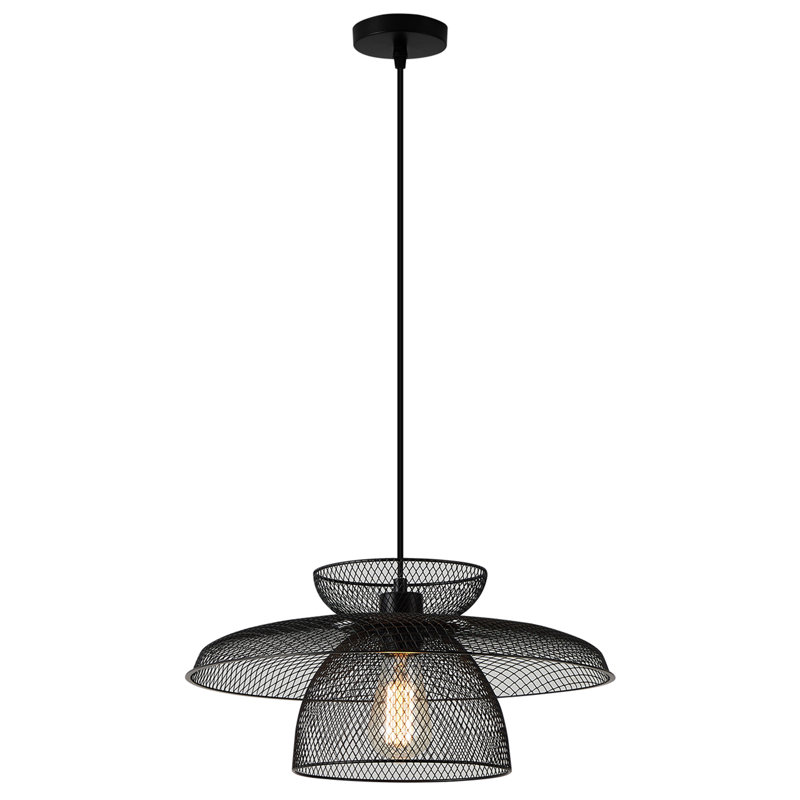 Rollegem 1-Light Unique Dome Pendant, Matte Black