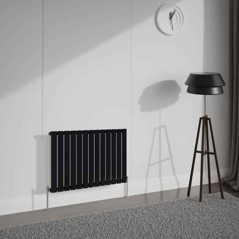 Shonta Horizontal Single Flat Panel Radiator, Normal Black, 60cm H x 88.4cm W