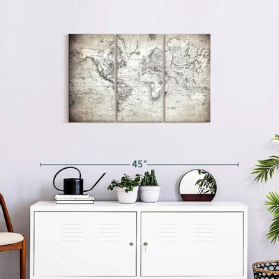 " Simple World Map " by Tess P 3 - Pieces