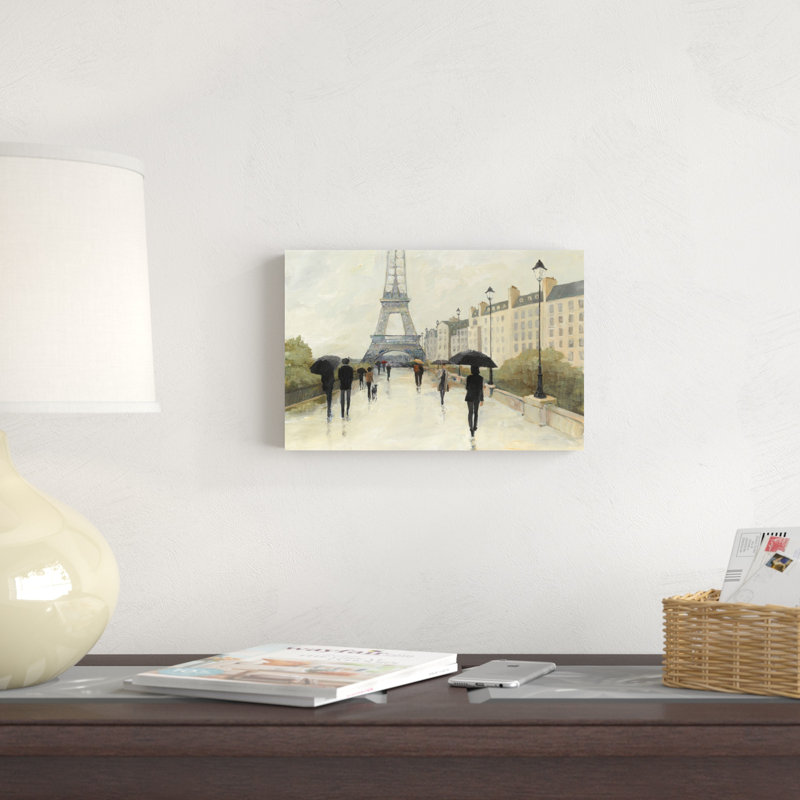 Eiffel sous la pluie, H 8 po x l 12 po