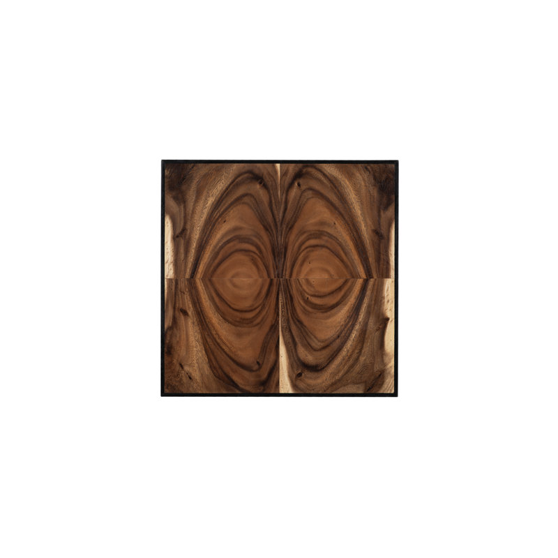 Trapezoid Solid Wood Block End Table