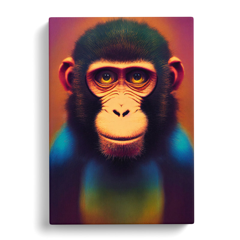 Wonderful Monkey - Wrapped Canvas, 50cm H x 35cm W x 3cm D