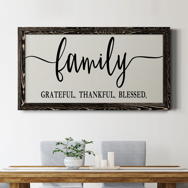 «Family Grateful», art textuel sur toile, Noir