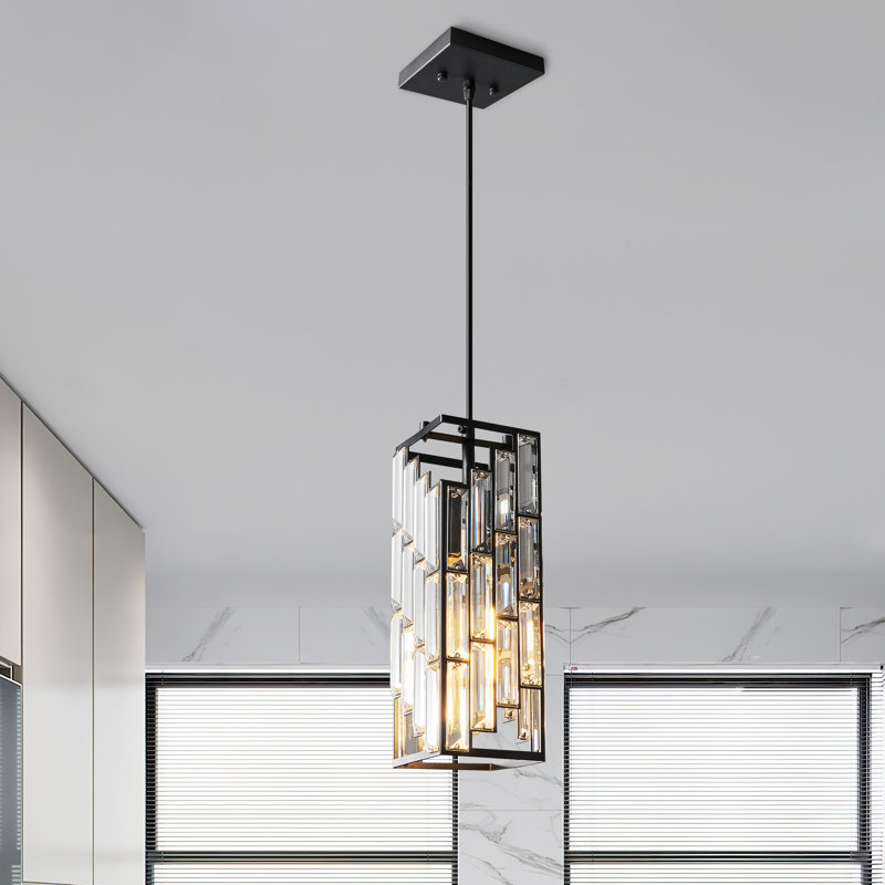 Catine - Pendant Lights Kitchen Island, Adjustable Crystal Pendant Light Fixture for Kitchen Island Dining Room Bedroom, 1