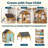 Wooden Kid Reading Hideaway with Chalkboard, Bookcase Storage, Fabric Curtains, DIY Friendly Playhouse for Nursery, Preschool, Bedroom