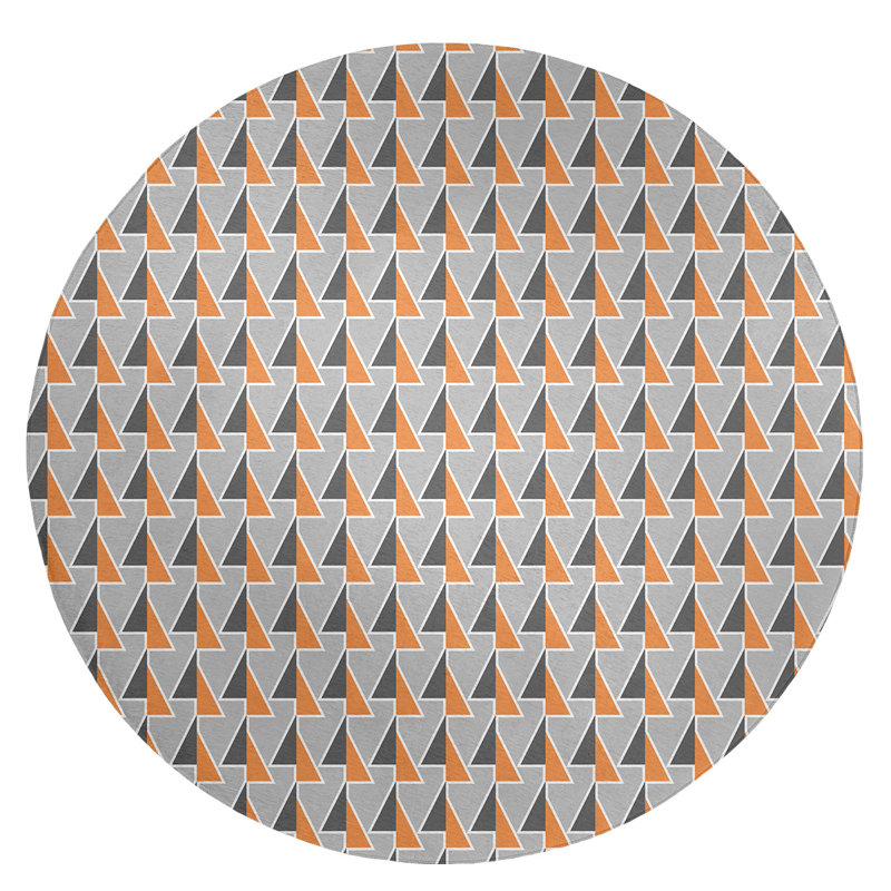 Chenille Geometric Indoor Rug, Round 5'