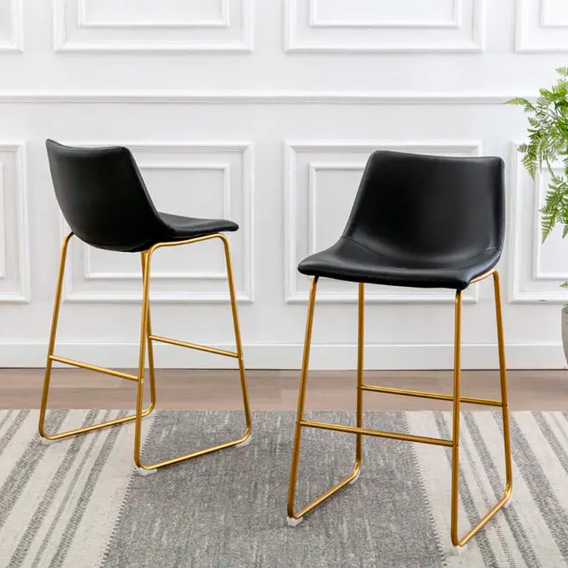 Tabouret de comptoir Aulbusson, Noir, 2