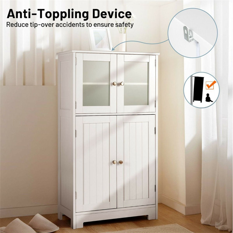 Freestanding Bathroom Cabinet, White