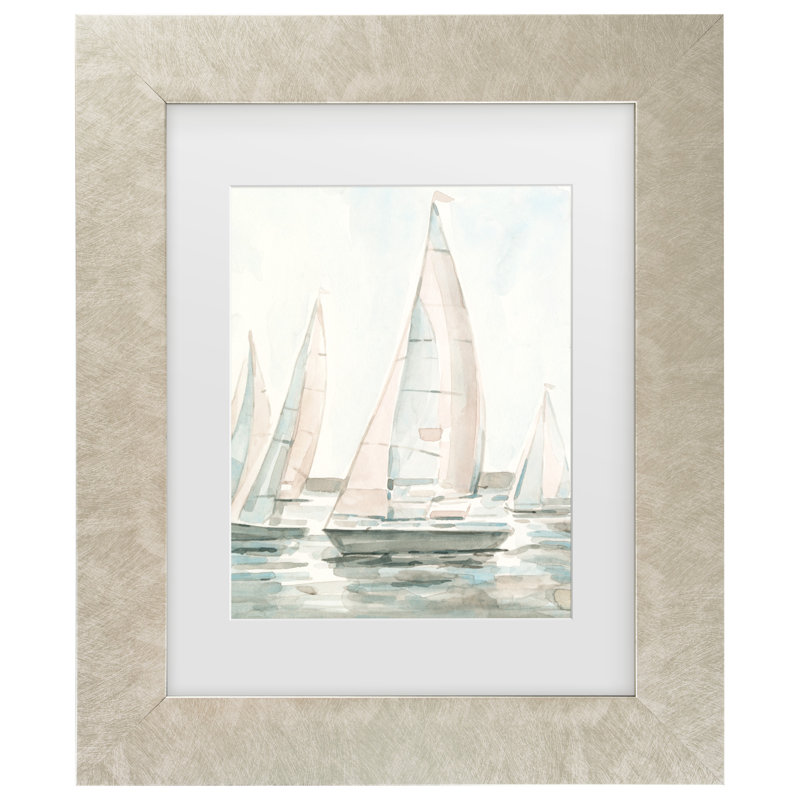 Art sur toile Soft Sail I par Emma Scarvey, Champagne, H 23,5 po x l 19,5 po x P 0,625 po